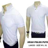 Jual kaos kerah putih polos bahan polo lacoste halus Murah