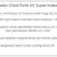 Lensa SV. Essilor Crizal Forte UV Super Index 1.56