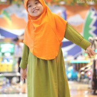 Gamis Hari Kids Hijau Daun / Hijab Alila Kids