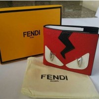 JUAL DOMPET FENDI MONSTER RED THUNDER WHITE EYES MIRROR QUALITY