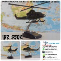 MINIATUR HELIKOPTER BELL-412 TNI-AD HIJAU ARMY SKALA 1:70 (18CM)