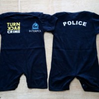 Jual Jumper / Romper Bayi Polisi Turn Back Crime Interpol Biru Murah