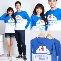 Baju Couple Lengan Panjang / Kaos pasangan Doraemon stand by me 10273