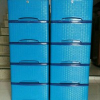 Jual lemari pakaian murah motif rotan 1 - biru Murah