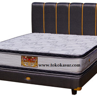 Spring Bed Bigland Silver Double Plus Top 100x200 Komplit Set