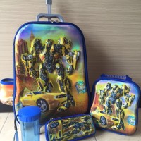 Jual Tas Trolley Anak 4 In 1 6D Transformer Bumbble Bee Murah