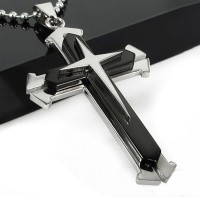 Jual Kalung Salib Men's Cool 3 Layer Stainless Steel Murah