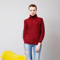 Jual Blouse Wanita Remaja Turtleneck Baju Atasan Turtle Cable Sweater Murah Murah