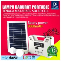 Jual Lampu Solar Cell Powerbank Panel Surya bonus 2 lampu bulb Murah