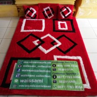 Karpet Bulu Rasfur Motif Ring Kotak (Tebal Busa 3 cm)