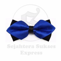 Jual dasi kupu kupu import diamond polos warna biru elektrik Murah
