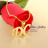 Kalung Inisial Custom Simple Lapis Emas - Perhiasan Nama