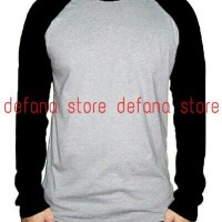 Baju Kaos Polos Reglan Raglan Lengan Panjang Oblong Cowok Pria