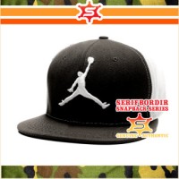 Topi Snapback Bordir Air Jordan Hitam Sport Original