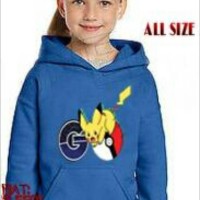 Jual sweater anak pokemon hoodie jaket cowok biru blue kid boy Murah