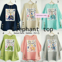 Elephant TOP / ATASAN - GROSIR BAJU SETELAN KEMEJA HIJAB WANITA CFMQ