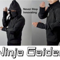 Jaket Sweater Hoodie Jaket Zipper jaket Ninja Assasin Gaiden Abu tua