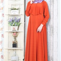 Azka Gamis Shalimar Warna Orange