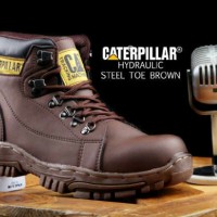 Sepatu Boots Caterpillar Coklat Murah/Safety Shoes Branded Berkualitas