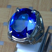 Cincin Batu Permata Natural Blue Obsidian