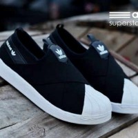 SEPATU MURAH ADIDAS SUPERSTAR WOMAN SLIP ON HITAM
