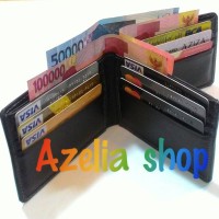 Jual DOMPET KULIT PRIA 3 DIMENSI HITAM POLOS ASLI GARUT Murah