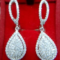 anting fashion berlian eropa motif tetes air emas putih