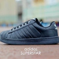 SEPATU MURAH ADIDAS SUPERSTAR FULL HITAM UNISEX SZ: 36 - 44