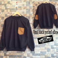 Jaket Pria Murah / Sweater Pria Murah Vans Black Pocket Elbow