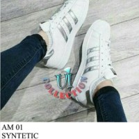 Sepatu Kets Wanita Putih Replika Adidas Silver List