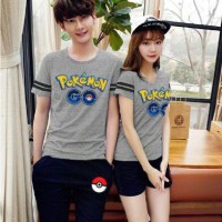 Baju Celana Couple / Stelan Pasangan / Setelan pokomen go Abu 10228