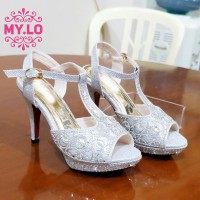 SEPATU SANDAL HEEL PESTA WANITA IMPORT MYLO MS571 HIGH QLTY