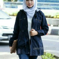 Jaket wanita Busana wanita Baju muslim Jaket terbaru Jaket parka Navy