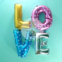 Jual Balon Foil Huruf Angka - Gold & Silver Polos / Biru & Pink Motif 45cm Murah