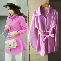 Jual rs HIBIE PINK hem kemeja blouse premium twiscone Murah