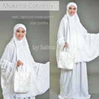 Jual mukena katun rayon putih renda cornelli Murah