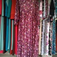 Baju Gamis Bunga kecil merah