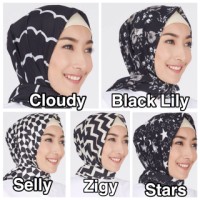 kerudung monokrom/ jilbab monokrom / pashmina monokrom