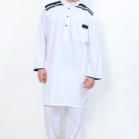 Jual Setelan Muslim Gamis Pria Cordova Putih AL-ISRA Murah