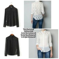 TKOUXL Kemeja Hitam Kemeja Putih Kemeja Chiffon Kemeja Transparan