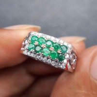 Cincin Wanita Berlian Eropa Dan Zamrud Colombia 0535