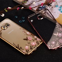 Jual Casing Hp Cover Samsung S5 S6 S6 EDGE S7 S7 EDGE Flower Diamond Case Murah