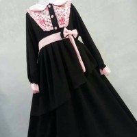 setelan banat gamis dengan kerudung dan cadar tali