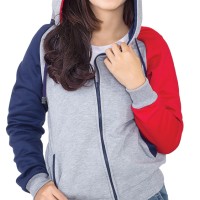Jaket Cople Wanita Casual SDDx375 Abu Kombinasi