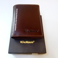 Dompet Full Kulit Sapi Asli Pria Kickers Coklat Tanpa Lapisan Kain D01
