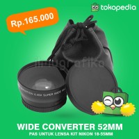 lensa ultra wide converter lens DSLR Nikon 52mm 0,45x canon fix 50mm
