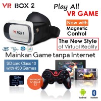 Jual VR Box 2 +T3+M01 - w/ Magnetic Button, Google Cardboard glasses Murah
