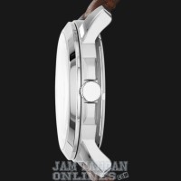 Jam Tangan Pria Fossil ME3052 Grant Cream Dial Brown Leather Strap