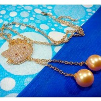 KALUNG LIONTIN HELLO KITTY MUTIARA LOMBOK
