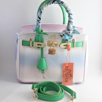 TAS HERMES BIRKIN RAINBOW U25 - GREEN THER536